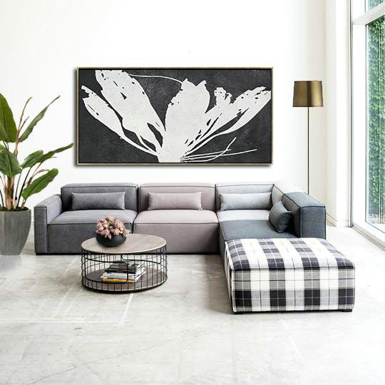 Extra Large Canvas Art,Handmade Acrylic Painting,Oversized Horizontal Minimal Art On Canvas - Modern Abstract Wall Art